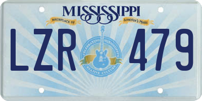 MS license plate LZR479