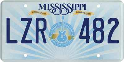 MS license plate LZR482