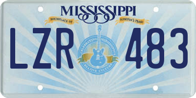 MS license plate LZR483