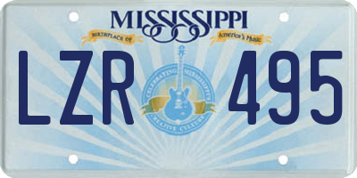 MS license plate LZR495