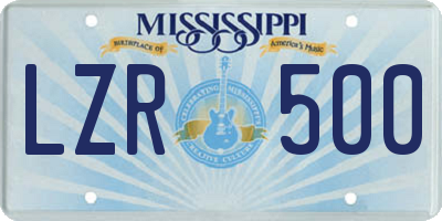 MS license plate LZR500
