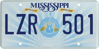 MS license plate LZR501