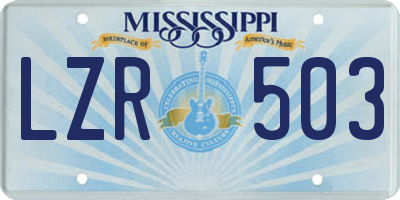 MS license plate LZR503