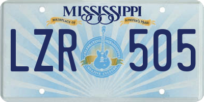 MS license plate LZR505