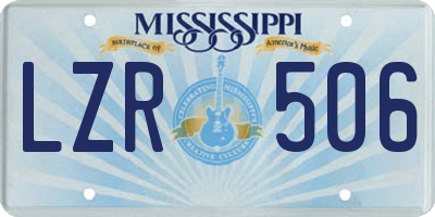 MS license plate LZR506
