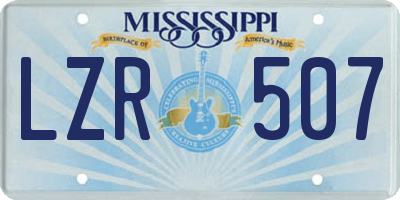 MS license plate LZR507