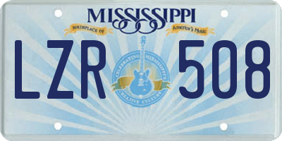 MS license plate LZR508