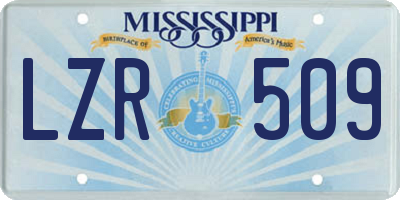 MS license plate LZR509