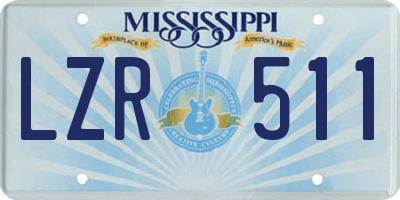 MS license plate LZR511