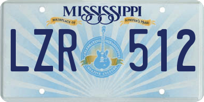 MS license plate LZR512