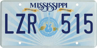 MS license plate LZR515