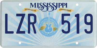 MS license plate LZR519