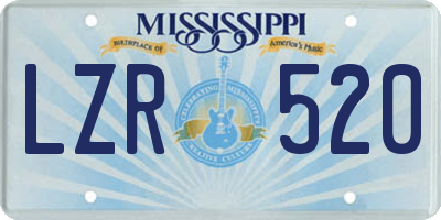 MS license plate LZR520