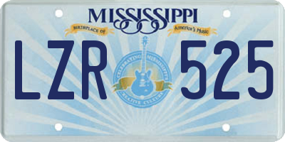 MS license plate LZR525