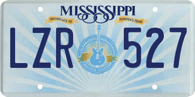 MS license plate LZR527