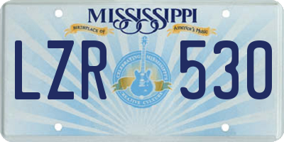 MS license plate LZR530