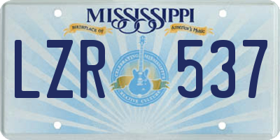MS license plate LZR537