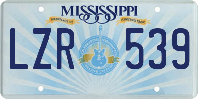 MS license plate LZR539