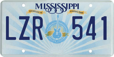 MS license plate LZR541