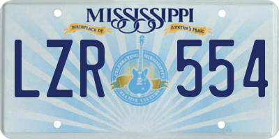 MS license plate LZR554