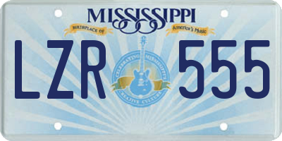 MS license plate LZR555