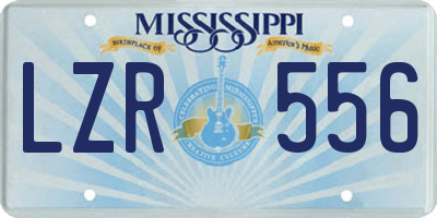 MS license plate LZR556