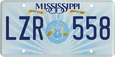 MS license plate LZR558