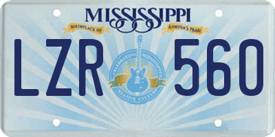 MS license plate LZR560