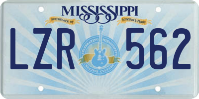 MS license plate LZR562