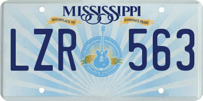 MS license plate LZR563