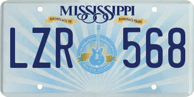 MS license plate LZR568