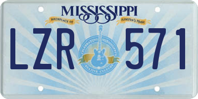 MS license plate LZR571