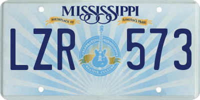MS license plate LZR573
