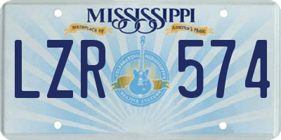 MS license plate LZR574