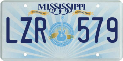 MS license plate LZR579