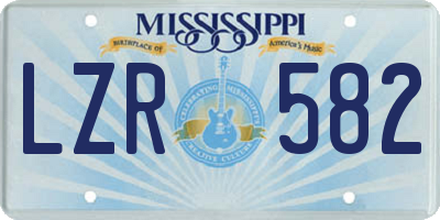 MS license plate LZR582