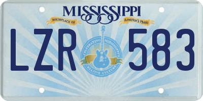 MS license plate LZR583