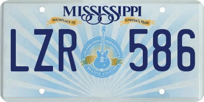 MS license plate LZR586
