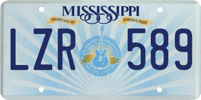 MS license plate LZR589