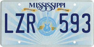 MS license plate LZR593