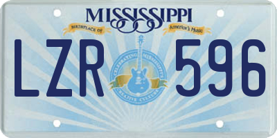 MS license plate LZR596
