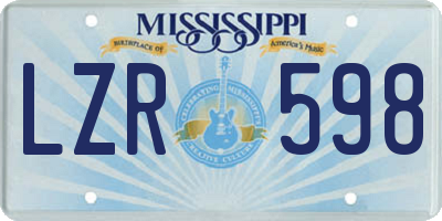 MS license plate LZR598