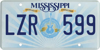MS license plate LZR599