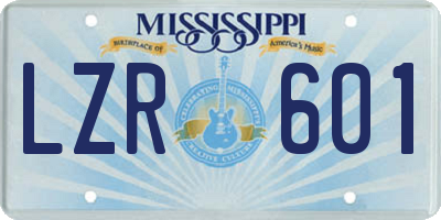 MS license plate LZR601