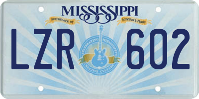 MS license plate LZR602