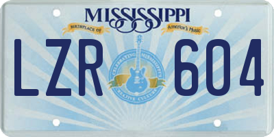 MS license plate LZR604