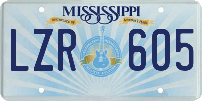MS license plate LZR605