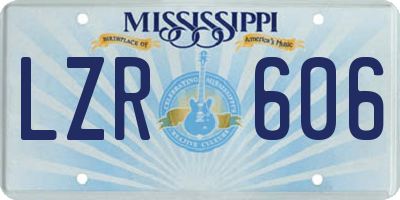 MS license plate LZR606