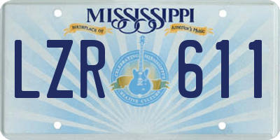 MS license plate LZR611