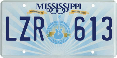 MS license plate LZR613